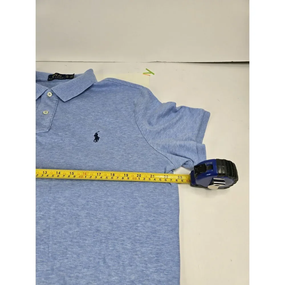 Vtg Ralph Lauren Polo‎ Shirt Men's XL Blue Short Sleeve Classic Fit Casual Golf